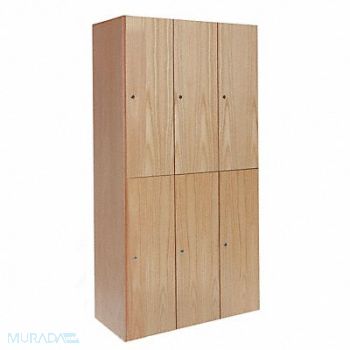 HALLOWELL Lckr 2x3Lckr Lt Wood 72 x36 x18 Assm, 4JWU9
