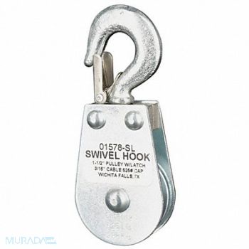 GRAINGER APPROVED Pulley Block Swivel Hook 525 lb., 4JX67