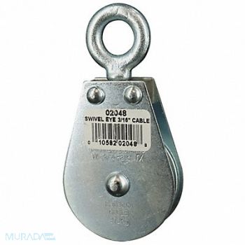 GRAINGER APPROVED Pulley Block Swivel Eye 600 lb., 4JX68