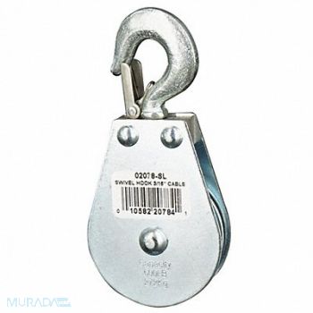 GRAINGER APPROVED Pulley Block Swivel Hook 600 lb., 4JX71