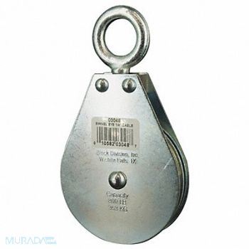 GRAINGER APPROVED Pulley Block Wire Rope Swivel Eye, 4JX76
