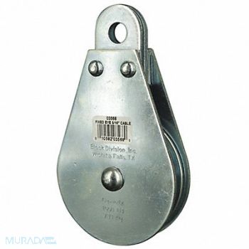 GRAINGER APPROVED Pulley Block Wire Rope Fixed Eye, 4JX82