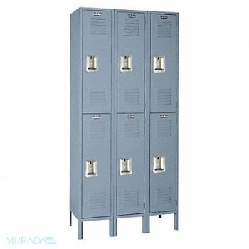 LYON Wrdrb Lockr Lvrd 3 Wide 2 Tier Dove Gray, 4JXC2