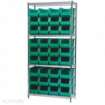 AKRO-MILS D5519 Bin Shlvng 14inx74inx36in Gray, 4KEU1