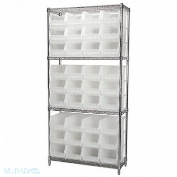 AKRO-MILS D5519 Bin Shlvng 14inx74inx36in Clear, 4KEU2
