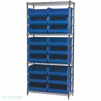 AKRO-MILS D5521 Bin Shlvng 14inx74inx36in Blue, 4KEU7