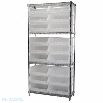 AKRO-MILS D5521 Bin Shlvng 14inx74inx36in Clear, 4KEU9