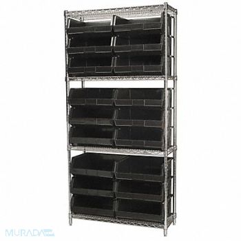 AKRO-MILS D5521 Bin Shlvng 14inx74inx36in Black, 4KEV1