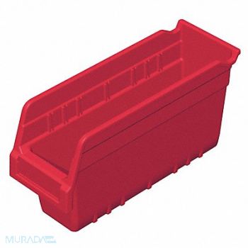 AKRO-MILS D5522 Shelf Bin Red Plastic 6 in, 4KEX4