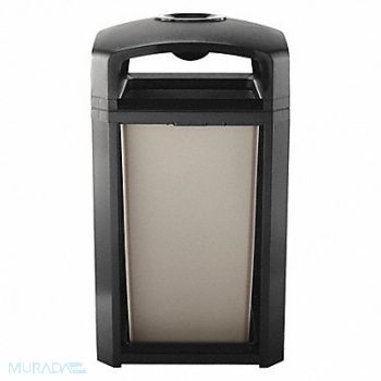 RUBBERMAID COMMERCIAL PRODUCTS Trash Can 50 gal Black Polycarbonate, 4KFP3