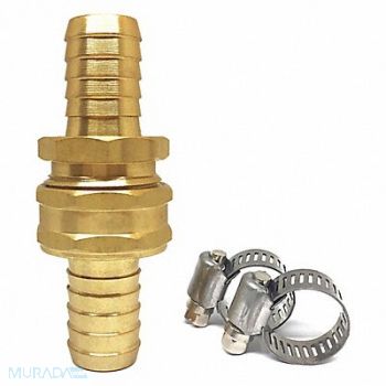 WESTWARD Garden Hose Repair Fitting Brass 3/4 NH, 4KG68