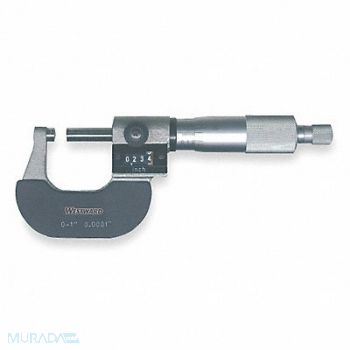 WESTWARD Digital Micrometer 0-1 In 0.0001 Ratchet, 4KU87