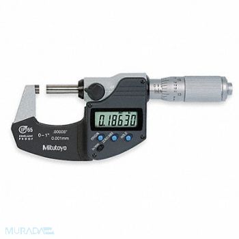 MITUTOYO Digital Micrometer 0-1 In Waterproof, 4LA76