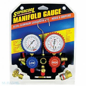 SUPERCOOL A/C Manifold Gauge 10 in, 4LTW5
