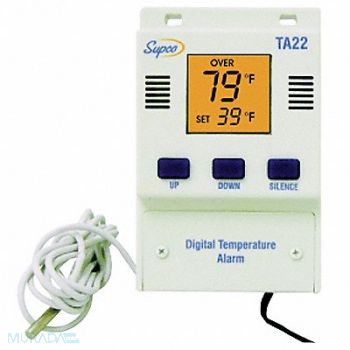 SUPCO Temperature Alarm with Display Digital, 4LWX6
