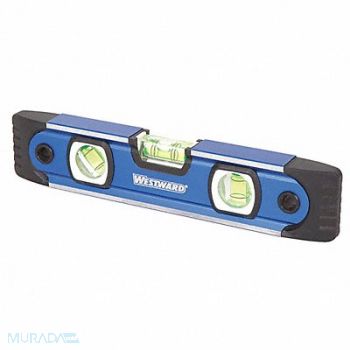 WESTWARD Magnetic Torpedo Level 9 L 3 Vials, 4MRX2