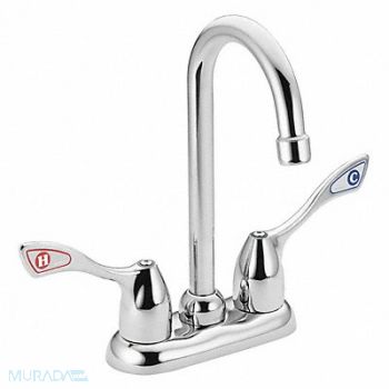 MOEN COMMERCIAL Gooseneck Chrome Moen M-Bition Metal, 4NEJ5