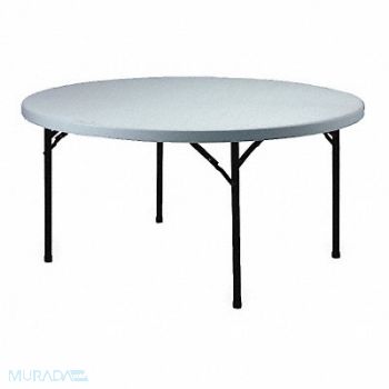 GRAINGER APPROVED Folding Table Round Polyethylene 60 Dia, 4NHN3