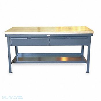 STRONG HOLD Workbench Butcher Block 48 W 30 D, 4NWF8