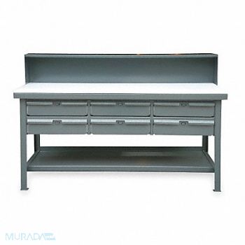 STRONG HOLD Workbench Polyethylene 72 W 36 D, 4NWH4