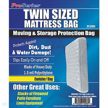 GRAINGER APPROVED Mattress Bag Twin 1.50 mil, 4NZF7