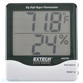 EXTECH Indoor Digital Hygrometer 14 to 140 F, 4PC65
