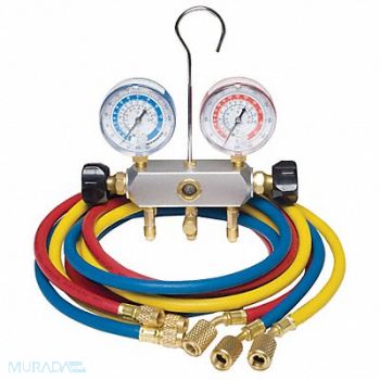 DAYTON Manifold Gauge Set 2 Valve 3 Hoses, 4PDF8