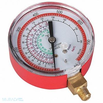DAYTON Gauge 2-3/4 In Dia High Side Red 800 psi, 4PDK5