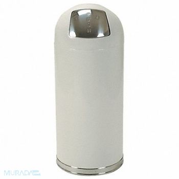 TOUGH GUY Trash Can Round 15 gal White, 4PGG1