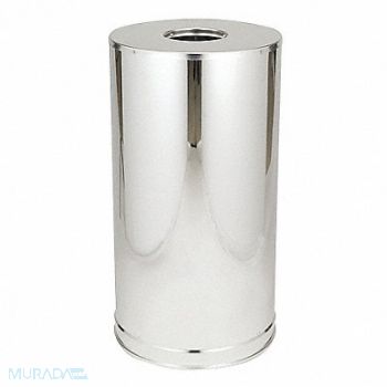 TOUGH GUY Trash Can Round 15 gal Silver, 4PGG9