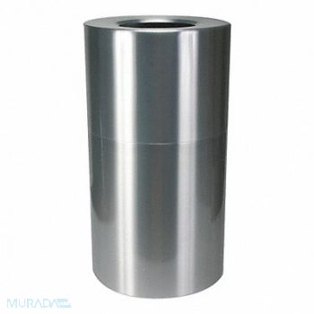 TOUGH GUY Trash Can Round 35 gal Silver, 4PGH1