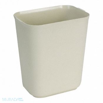 TOUGH GUY Wastebasket Rectangular 10 gal Beige, 4PGL9