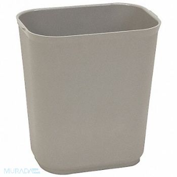 TOUGH GUY D2118 Fire-Rstnt Trash Can Rectngle 7 gal Gray, 4PGL8