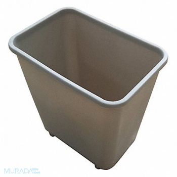 TOUGH GUY Wastebasket Rectangular 1-6/7 gal Beige, 4PGN1