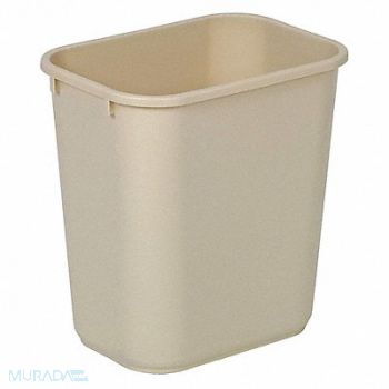 TOUGH GUY D2128 Wastebasket Rectangular 3-1/2 gal Beige, 4PGN3