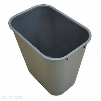 TOUGH GUY D2128 Wastebasket Rectangular 3-1/2 gal Gray, 4PGN4