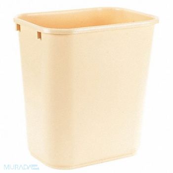 TOUGH GUY D2129 Wastebasket Rectangular 7 gal Beige, 4PGN6