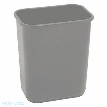TOUGH GUY D2129 Wastebasket Rectangular 7 gal Gray, 4PGN7