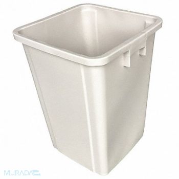 TOUGH GUY D2629 Trash Can Square 16 gal Beige, 4PGR9