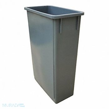 TOUGH GUY D2105 Trash Can Rectangular 23 gal Gray, 4PGU8