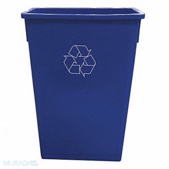 TOUGH GUY Trash Can Rectangular 23 gal Blue, 4PGU9