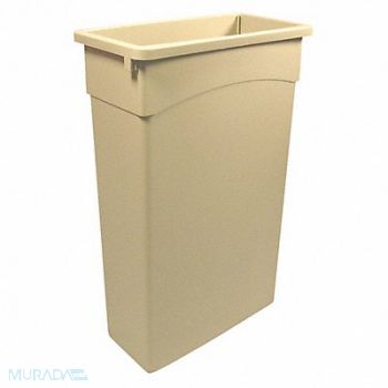 TOUGH GUY D2105 Trash Can Rectangular 23 gal Beige, 4PGV1