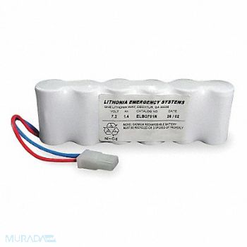 LITHONIA LIGHTING Battery 7.2V 168hr 5 1/2in Recessed Tabs, 4PH22