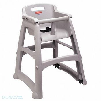 RUBBERMAID COMMERCIAL PRODUCTS Youth High Chair Platinum, 4PLW4