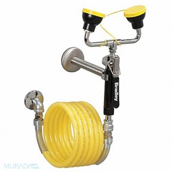 BRADLEY Dual Head Drench Hose Wall Mount 12 ft., 4R977