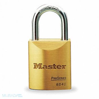 MASTER LOCK Keyed Padlock 29/32 in Rectangle Gold, 4RF01