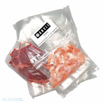 VOLLRATH Vacuum Sealer Bag 15 in L 10 in W PK100, 4RZE4