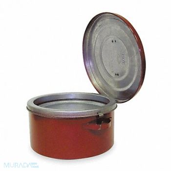 EAGLE Bench Can 1/2 gal Galvanized Steel Red, 4T036