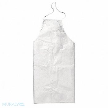 DUPONT Bib Apron Univ White Polyethylene PK100, 4T061