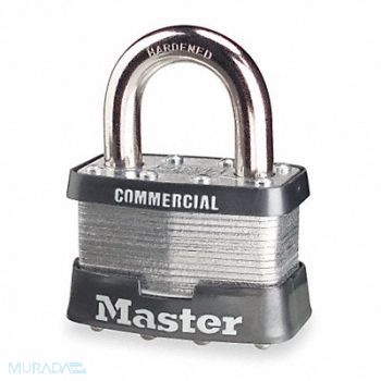 MASTER LOCK Keyed Padlock 15/16 in Rectangle Silver, 4T084